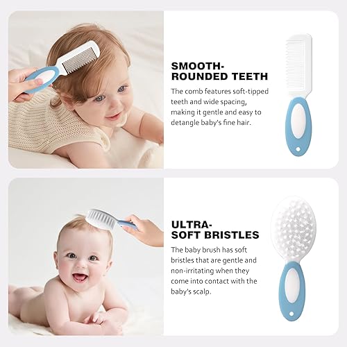 Miniatura 5 de Kit de aseo para bebés, kit de cuidado de la salud del bebé, cepillo de cerdas suaves de 5 piezas, kit de cuidado de bebé, kit de cuidado de