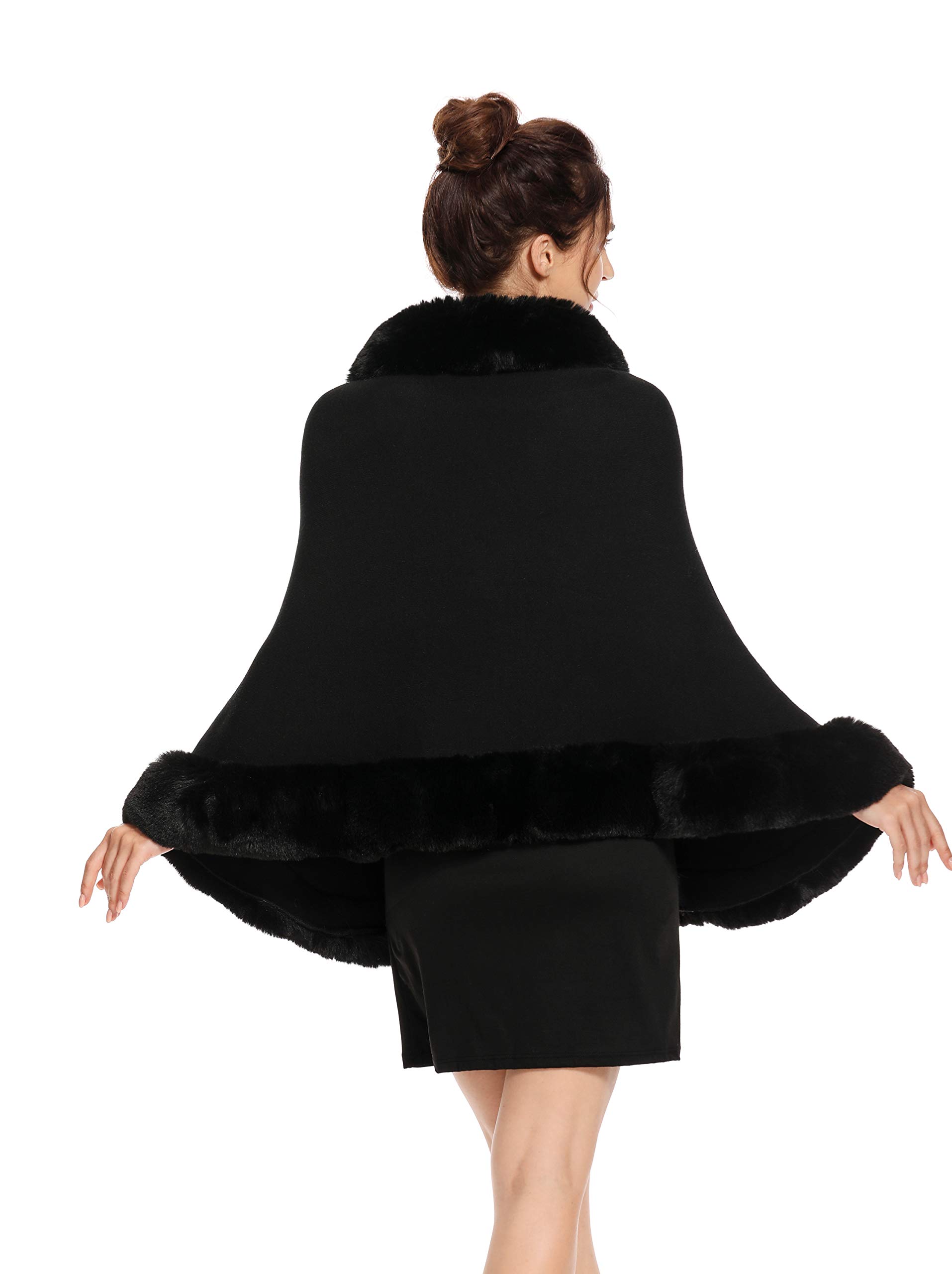ZLYC Damen Warmer Winterschal aus Kunstfell Luxuriöser Vintage-Stil