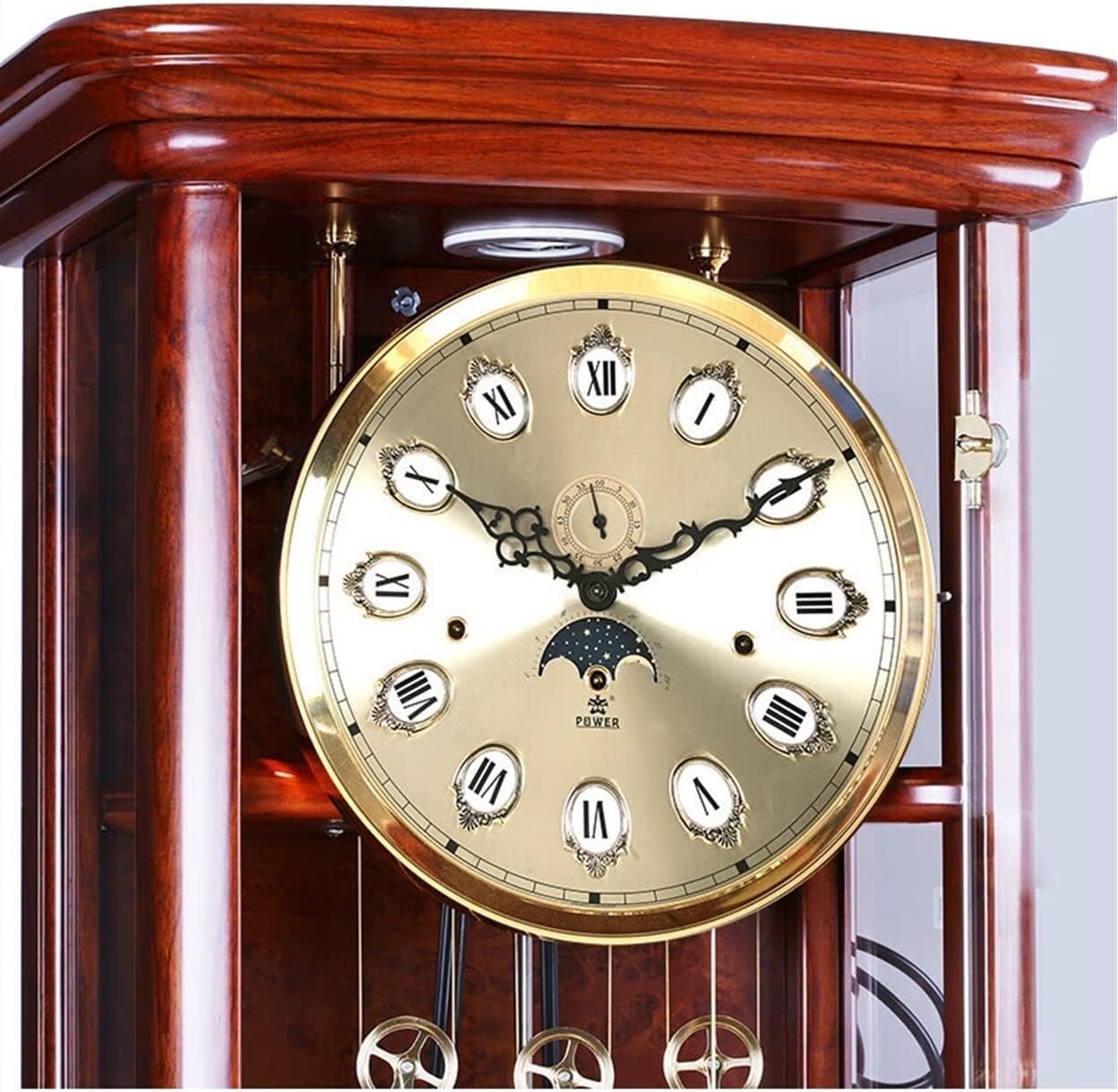 Grandfather Clock Mahogany Floor Clock Original Copper Mechanical Movement Vertical European-Style Living Room Nordic Simple Grandfather Alarm