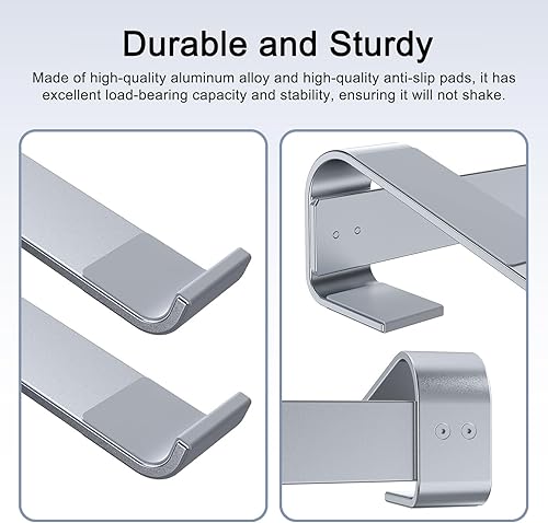 Miniatura 6 de Soporte para computadora portátil para escritorio, elevador de aluminio para laptop, soporte ergonómico para computadora compatible con MacBook