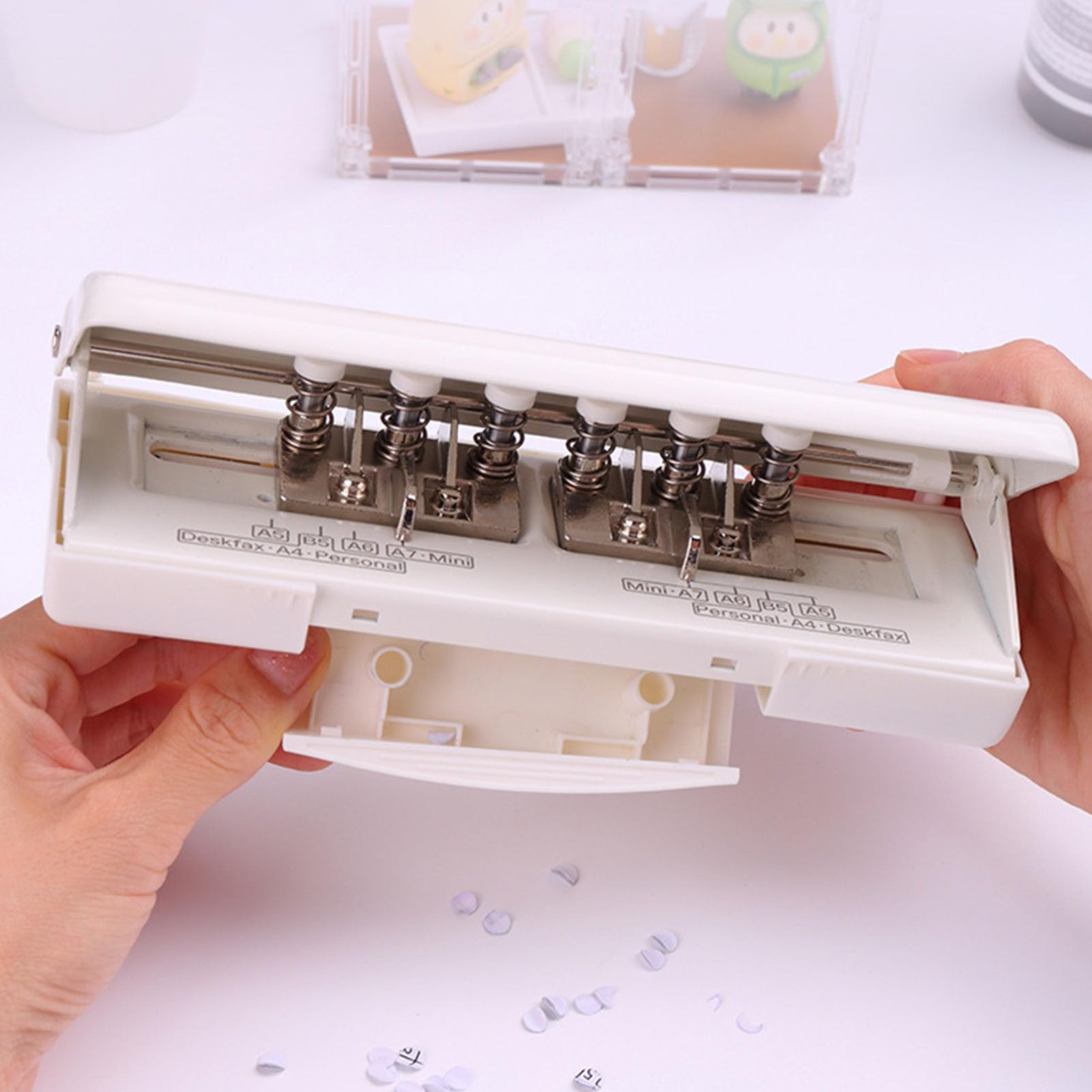 Perforatore di Carta, Perforatore di Metallo Fai-da-te con Perforatore di Carta Per Ufficio Scuola Studio Bianco