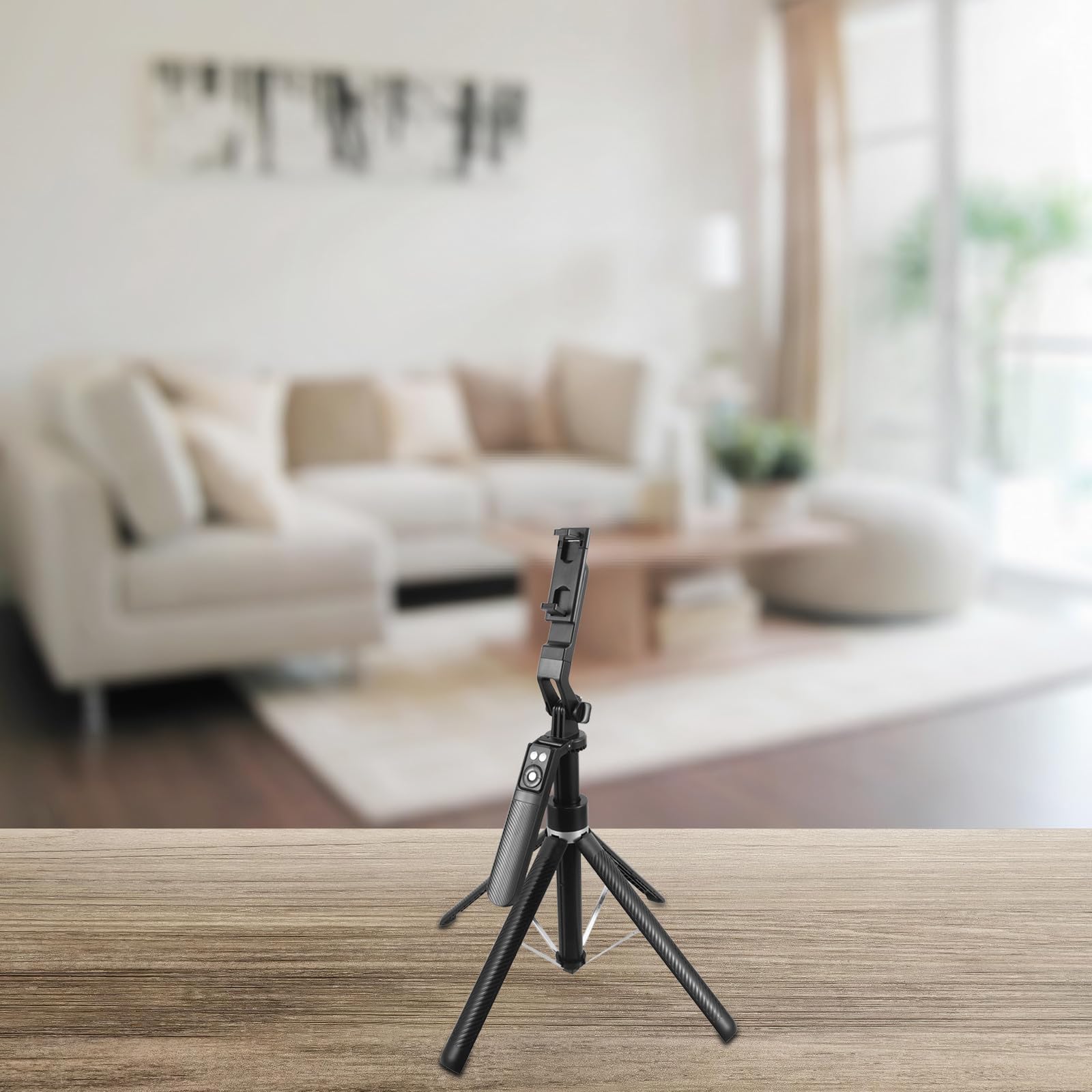 Bastone Selfie Invisibile Nero in Lega di Alluminio 360°