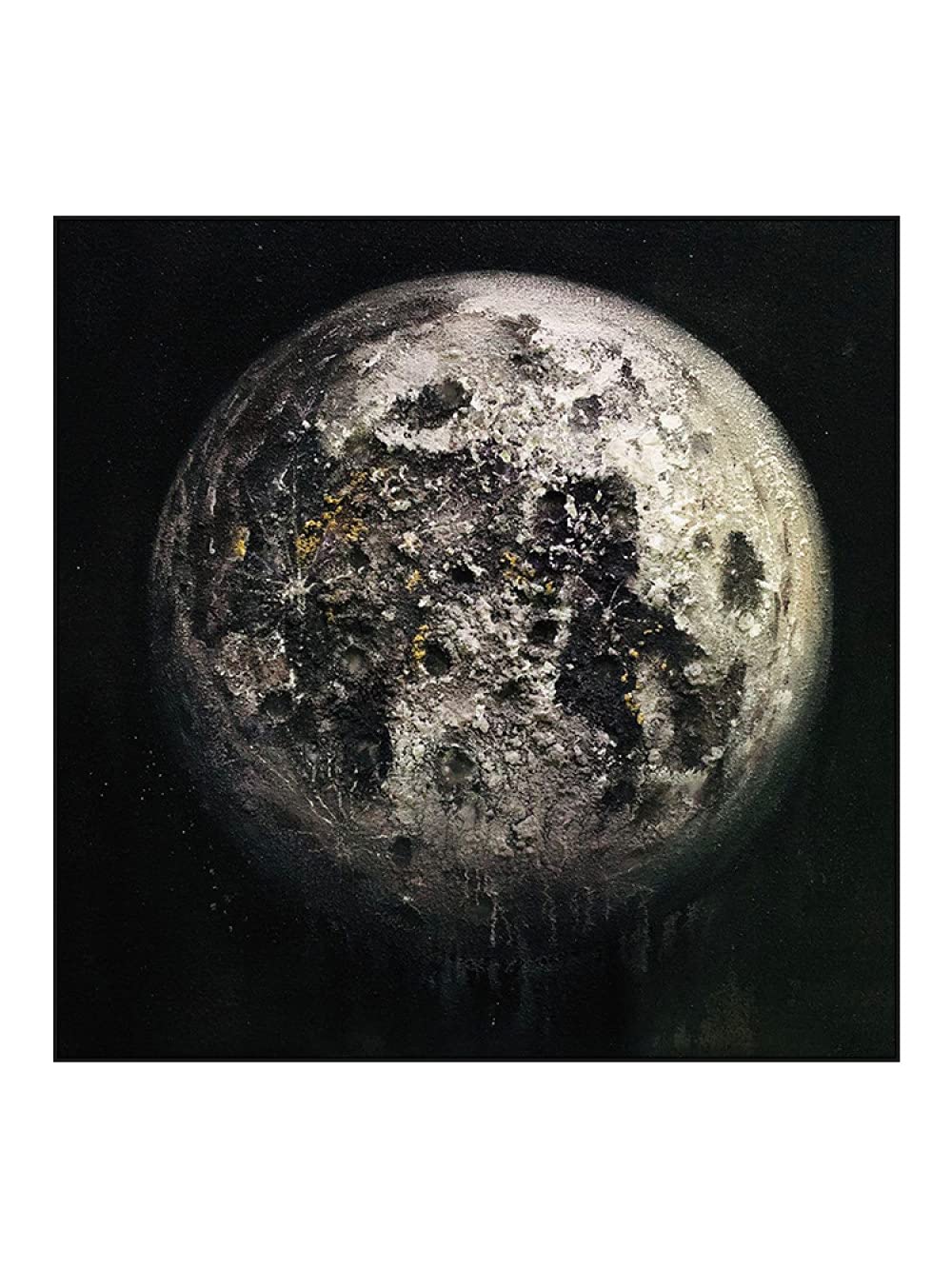 Pinturas Al Pintura Al Óleo Pintado A Mano,Textura Negra Realismo Lunar Cósmico Obra De Arte Moderna Pinturas Abstractas Pinturas Al Óleo Pintadas A Mano sobre Lienzo Arte De Pared para Sala De E