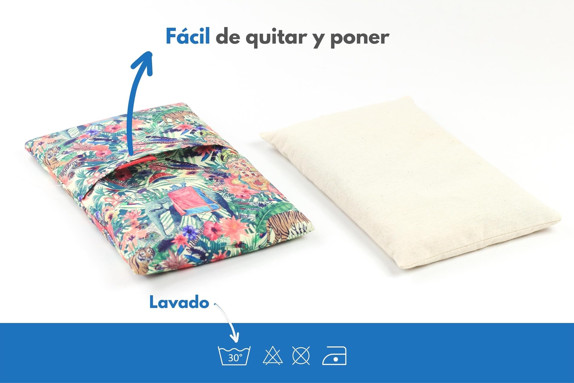Saco Térmico de Semillas para microondas Aroma Lavanda, Azahar o Romero para aplicar Calor seco Natural 100% Algodón India ((Lavanda, S (23 x 15 x 2 CM con Funda))