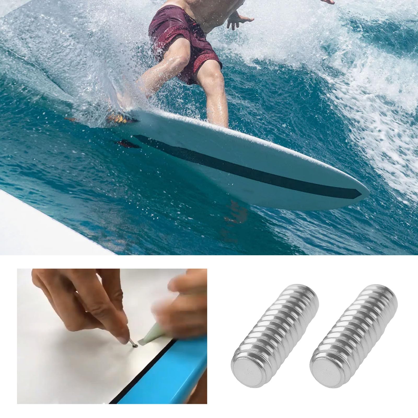 2 Piezas Tornillos Prisioneros para Aletas de Tabla de Surf Compatible con Futures