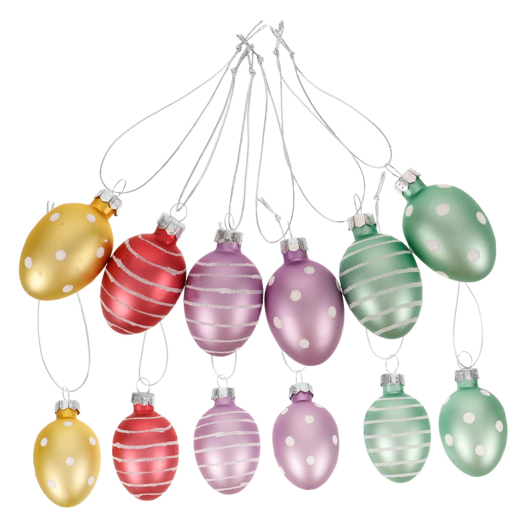 PartyKindom 2 Sätze Glas-Ei-anhänger Eier Vogelnest Easter Egg Decoration Ostern Osterpräsent Hängende Osterdekoration Exquisite Osterdekorationen Zum Aufhängen 12 Stück * 2
