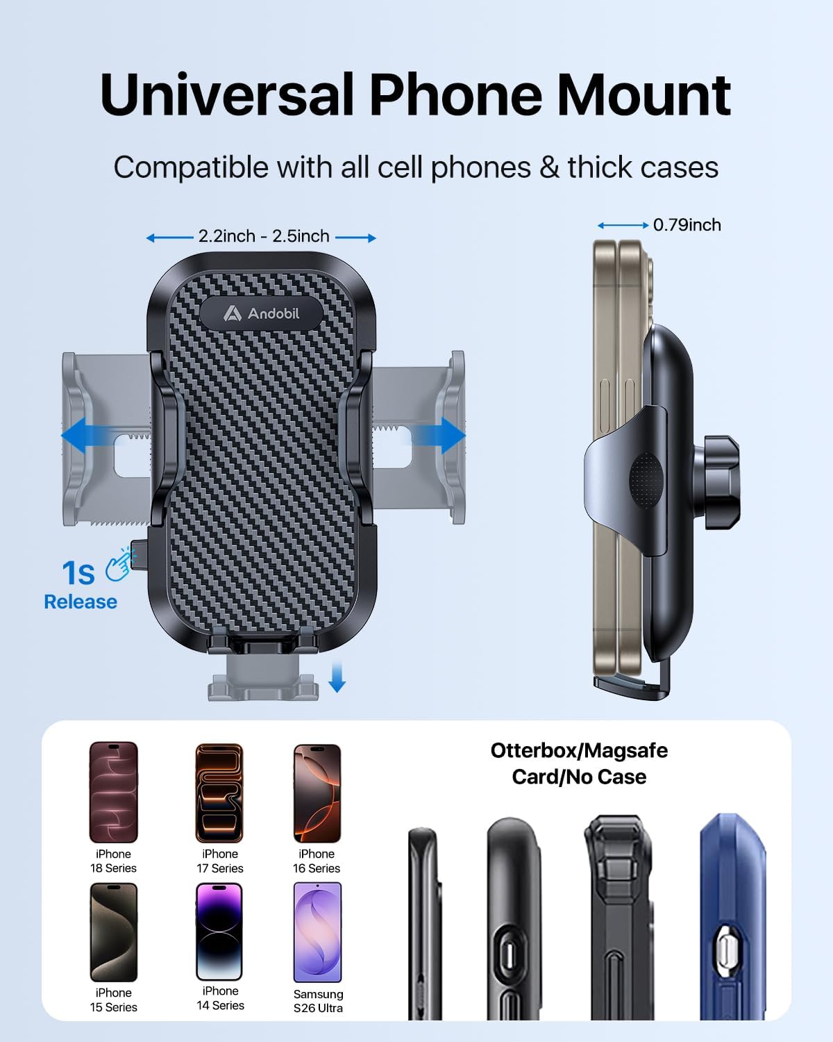  [Upgrade Version Cup Phone Holder for Car Universal Adjustable Long Neck Car Phone Mount Cradle Friendly Compatible with iPhone Samsung Google and All 4.0-7.0 inches Smartphones thumbnail