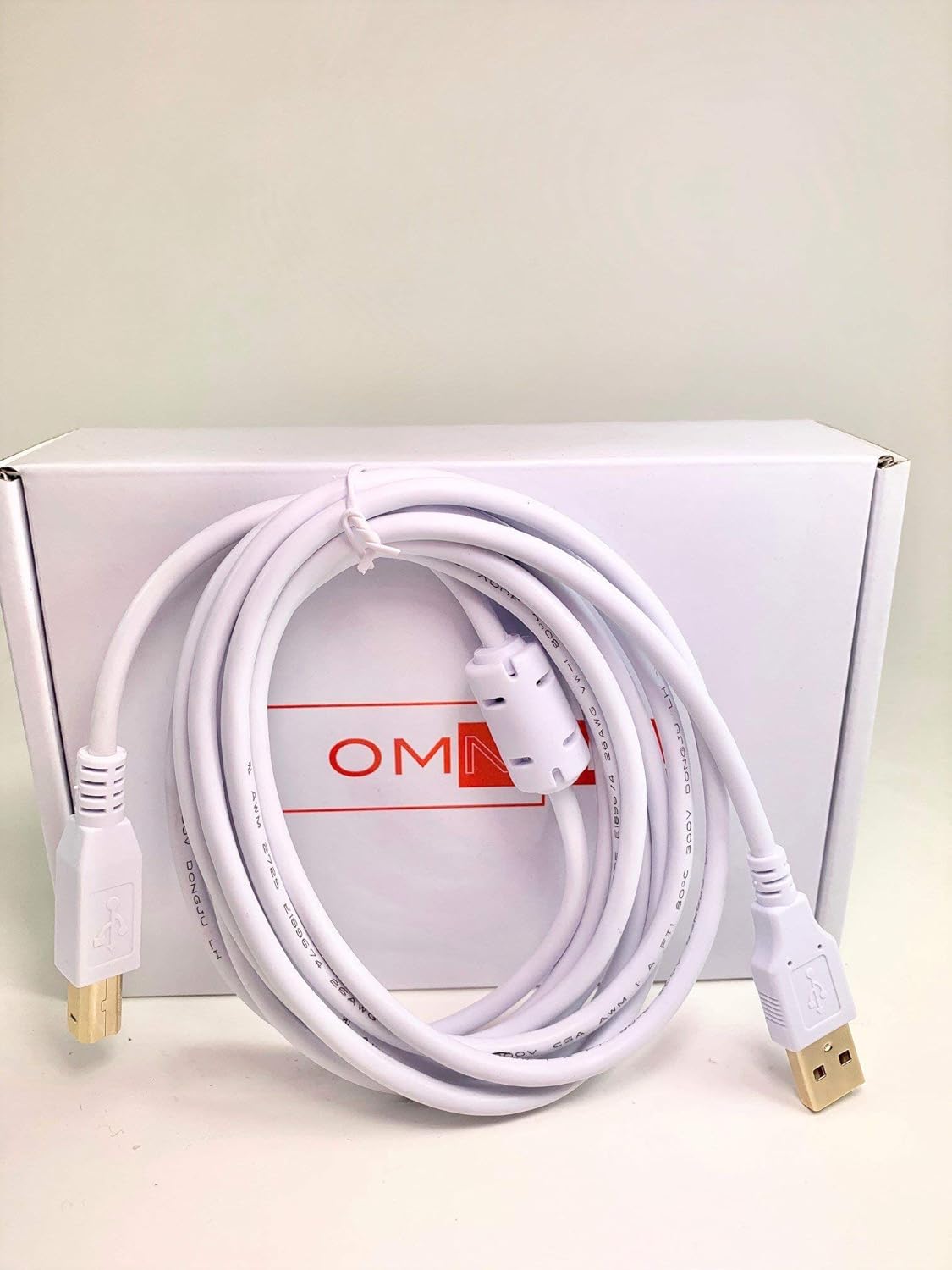 OMNIHIL 8FT-White High Speed USB 2.0 Cable Compatible with Brother Monochrome Laser Printer-(MFC-L5900DW)