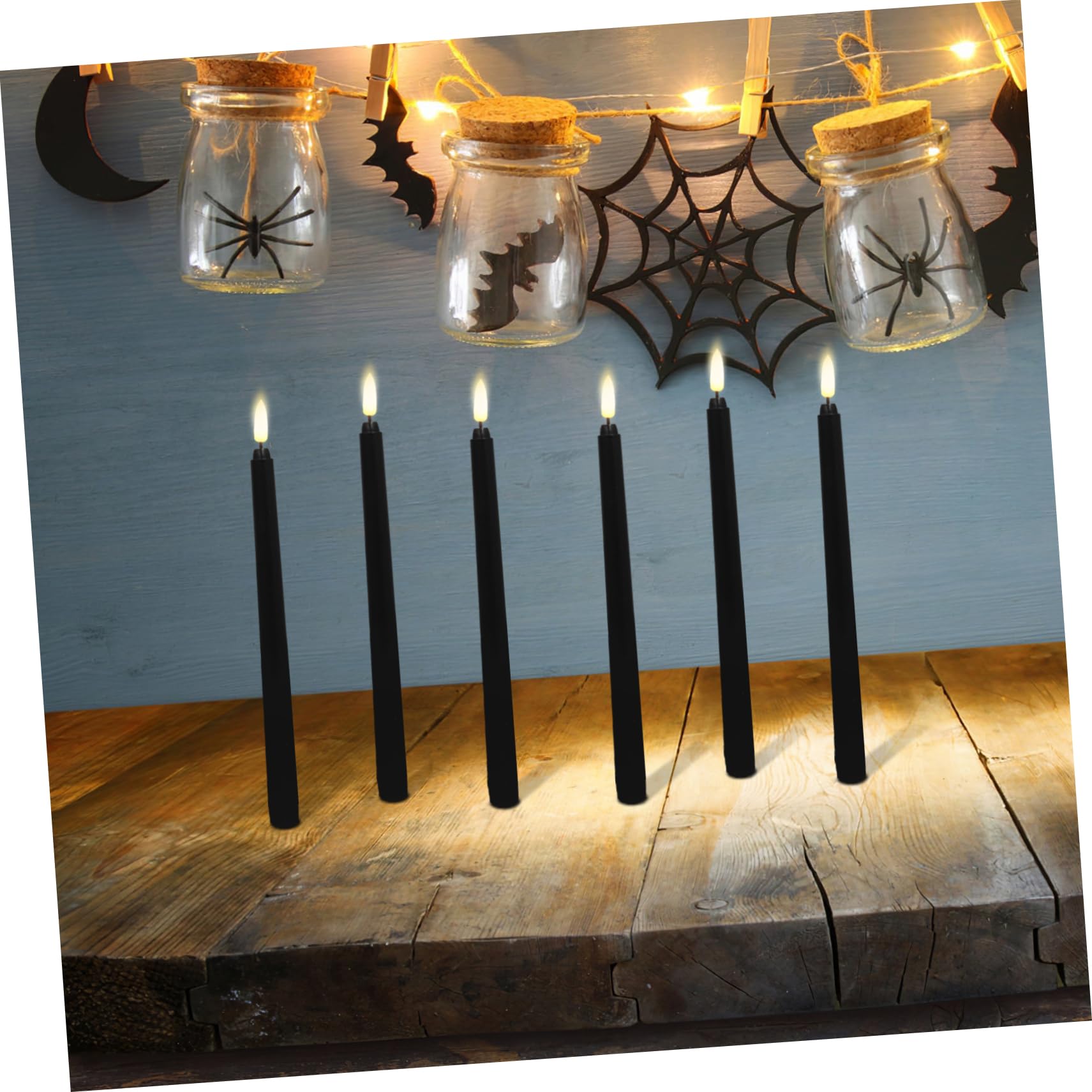 SHINEOFI 12 piezas Velas LED Decorativas Amarillas Parpadeantes para Halloween Fiesta Sin Fuego Seguridad