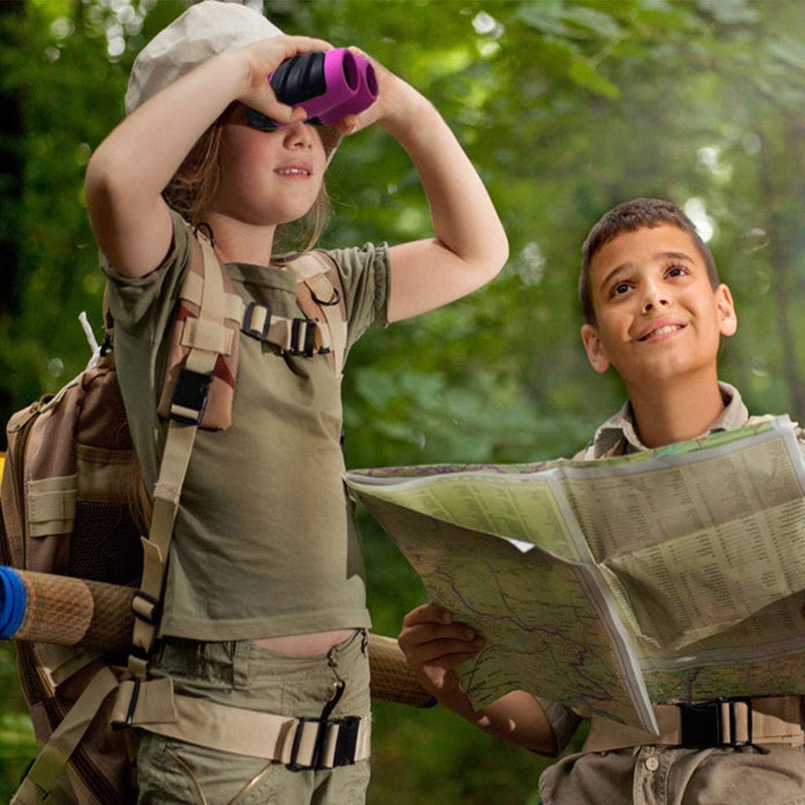 Binoculars for Kids,4-9 Year Girls Outdoor Toys,Festival Gifts for 5-10 Year Old Girls Boys to Theater or Opera(Pink)