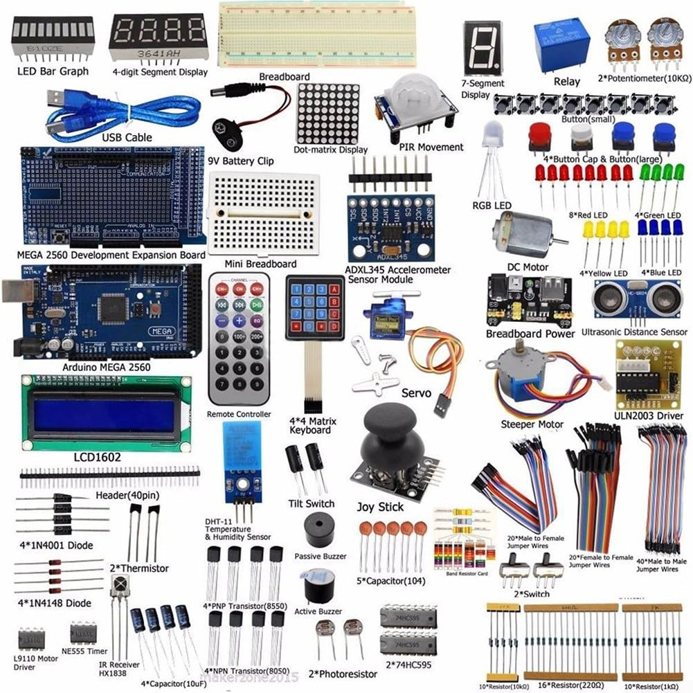 Kit completo de proyectos electrónicos STEM compatible con Arduino para Mega2560 para estudiantes fabricantes y entusiastas de la electrónica