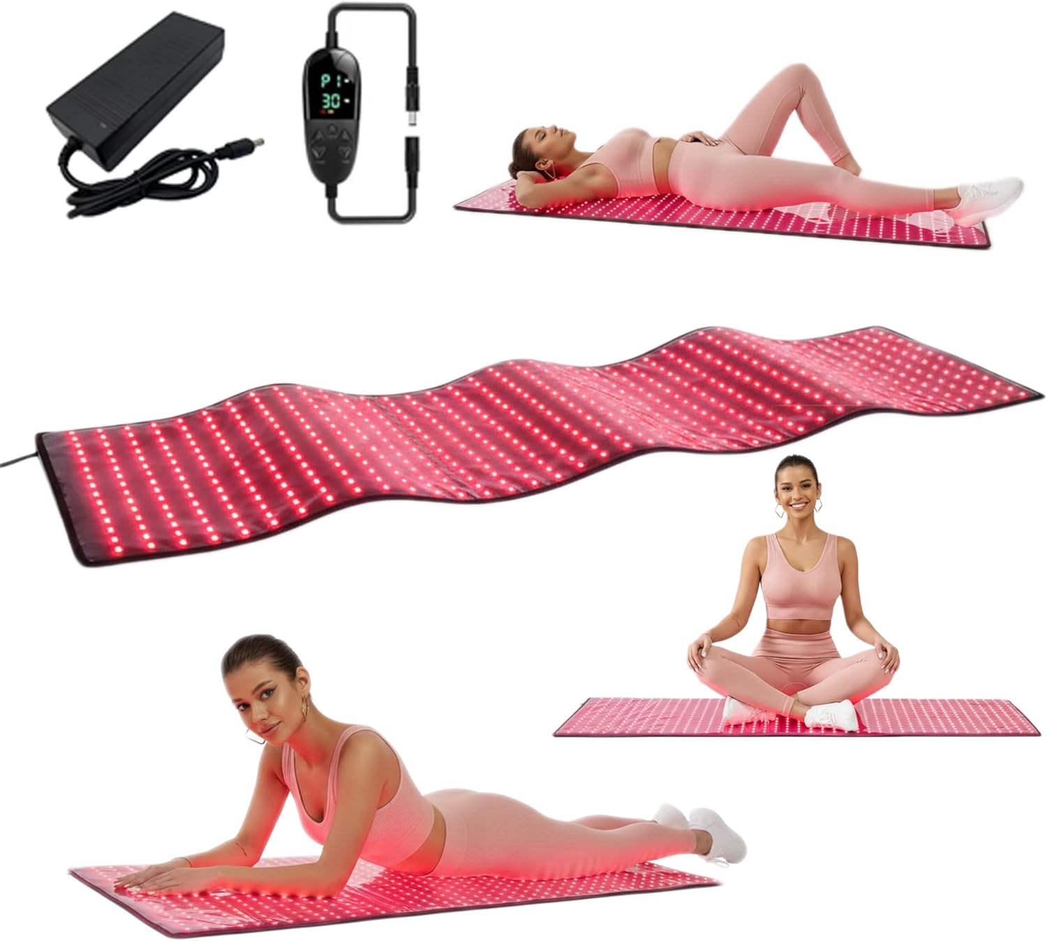 Red Light Therapy for Body, Infrared Light Therapy Pad, Pain NIR Deep Therapy for Back Knee Hands Feet Relief, Portable 660nm 850nm Home Heating Light Therapy Wrap Belt(XXXXXXXL)
