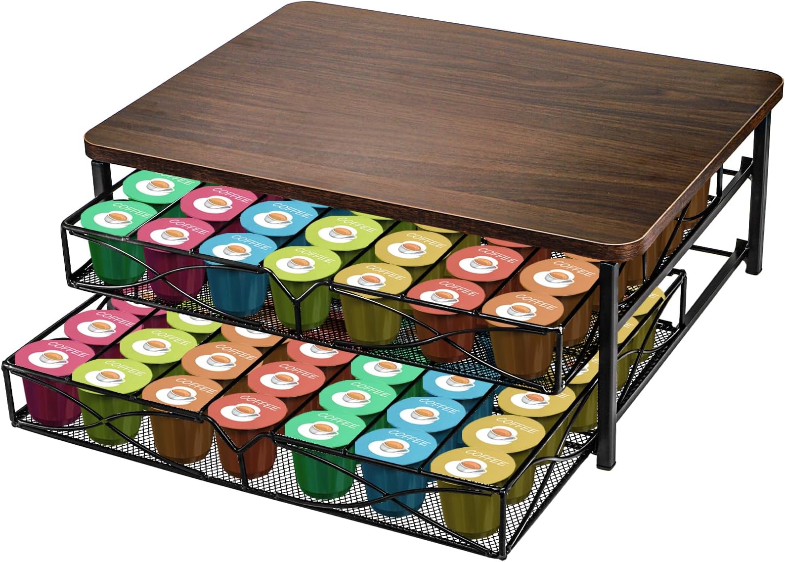 Amazon.com: Yarlung Coffee Pod Holder Drawer for 84 K Cups Storage, 2 ...