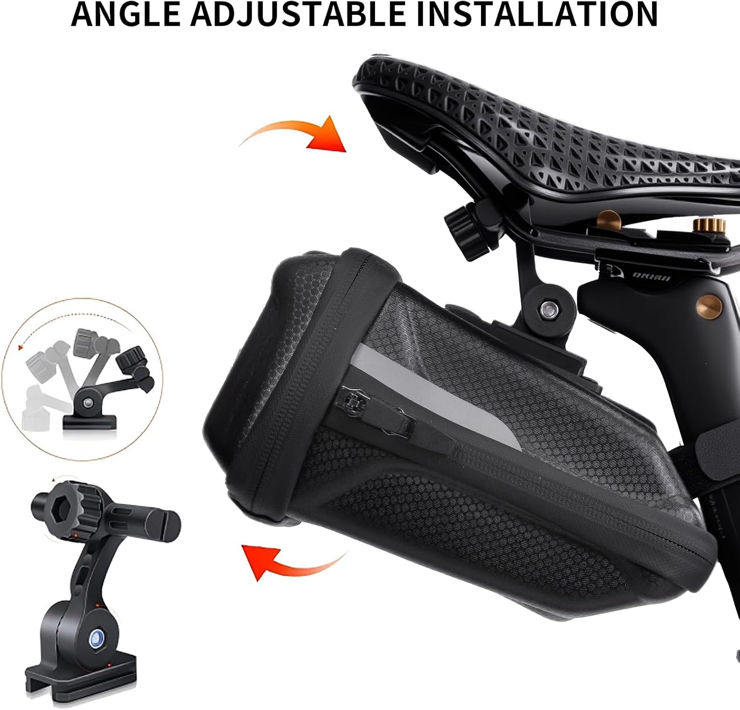 Bike Saddle Bag, Waterproof and Easy to Install Bike Bag,3D Shell with Reflective Material, Shockproof and Scratch-Resistant. Durable Bike Seat Bag for Road, Electric and Mountain Bikes.