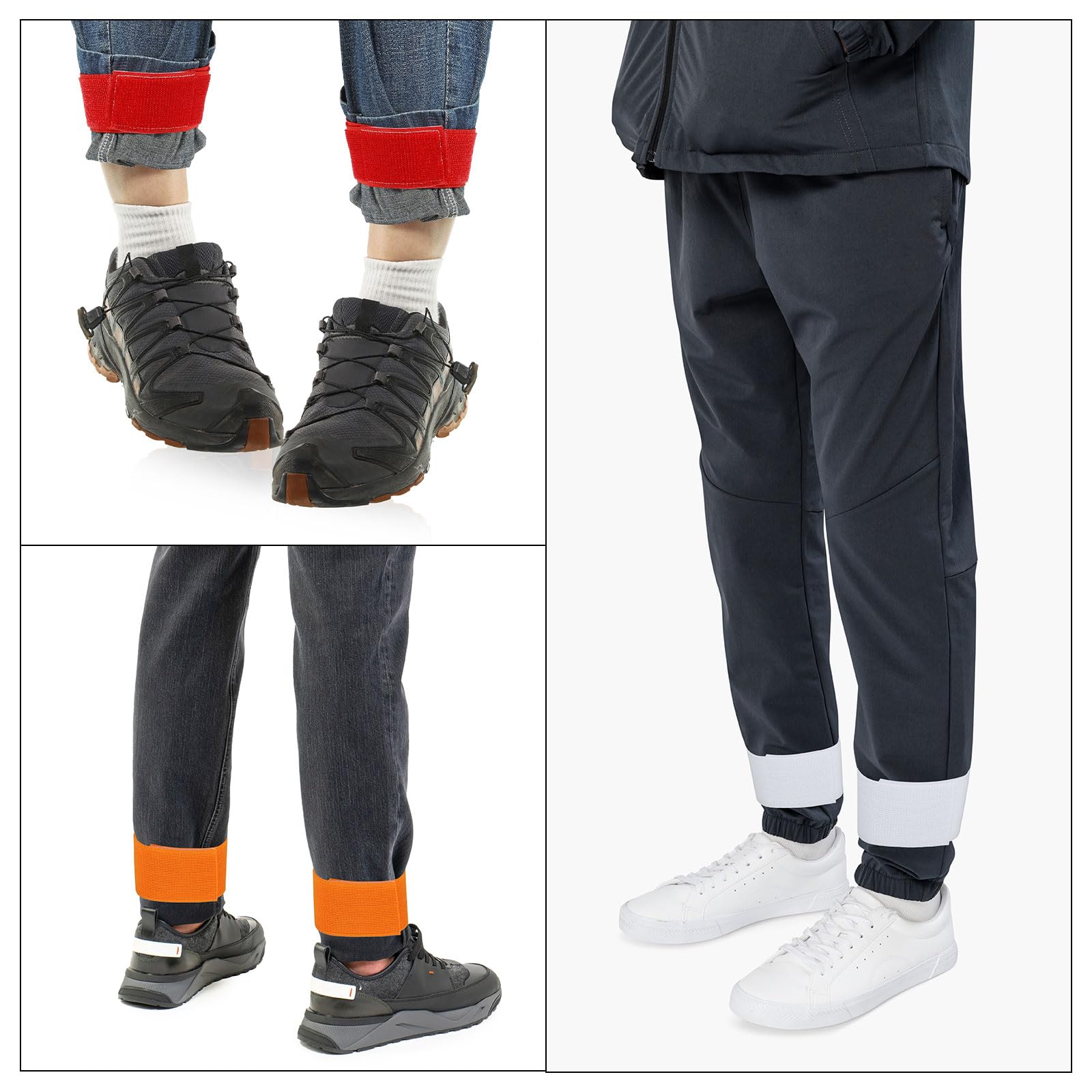 PATIKIL Correas para botas, pantalones elásticos de poliéster, blusas, correas de tobillo, bandas de pierna con gancho y bucle para senderismo, caza