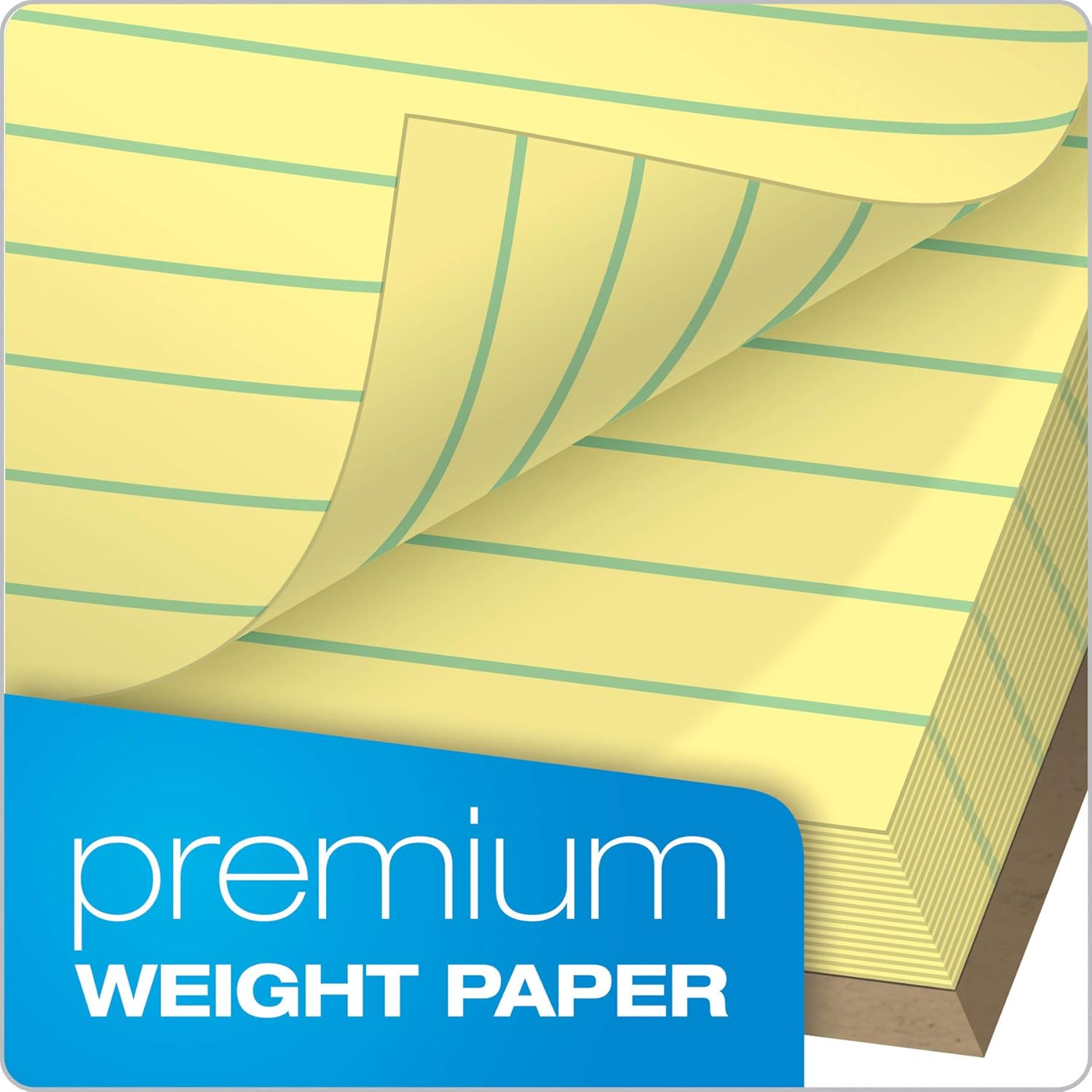 TOPS Docket Gold Writing Pads, 5" x 8", Jr. Legal Rule, Canary Paper, 50 Sheets, 12 Pack (63900)