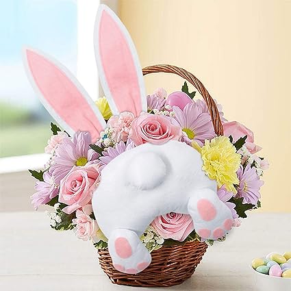 Amazon Com Easter Bunny Butt Wreath Kit Door Decorations Easter Spring Outdoor Indoor Hanging Decor Welcome Sign Wreath Attachment Craft Supplies Holiday Photo Props Gift Ideas Toys Games