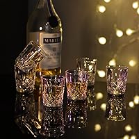 Vista 6 de Vasos de chupito de tequila de 1.7 onzas con base pesada, vasos de cristal cordial (4)