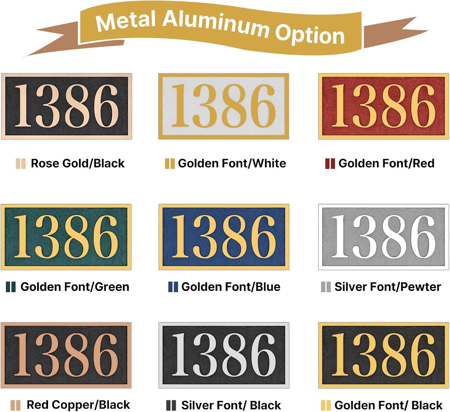 Large Address Plaque Handcrafted, Custom House Number Sign,Address Sign,House Numbers for Outside House,Brick Mailbox,Driveway - Metal & Weather Resistant 911 Signage 12'' x 6''