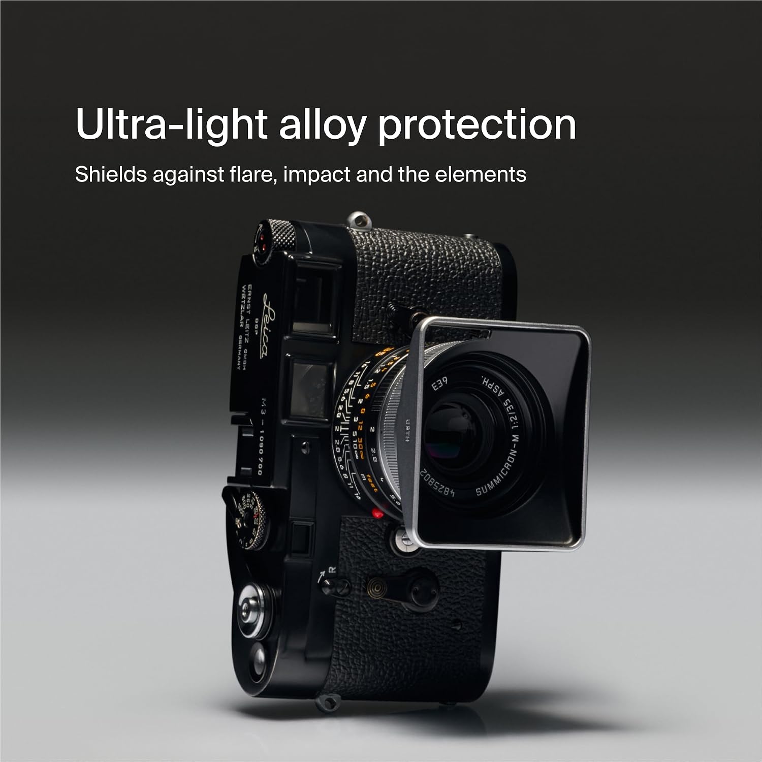 Urth Square Alloy Lens Hood Kit: Compatibile with Leica Summicron 35 — Metal Shade with Adapter Ring & Cap (Silver)
