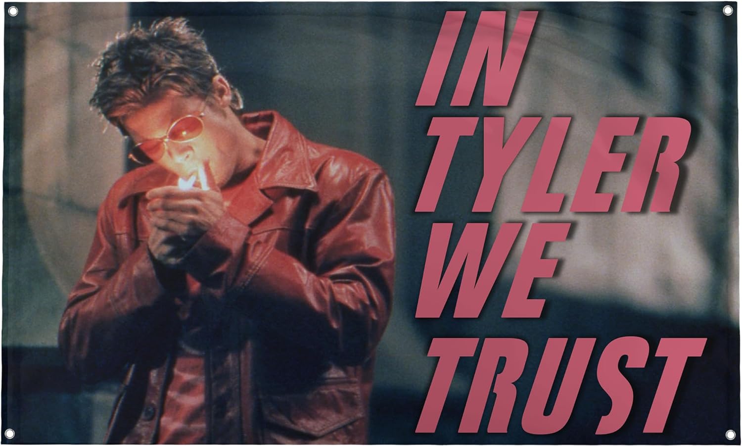 Banger - In Tyler We Trust Fight Club Tyler Durden Brad Pitt Project Mayhem Movie Motivational Inspirational Office Gym Wall College Dorm Room Decor Design on a 3X5 Feet Flag with 4 Grommets for Easy