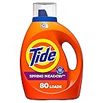 Tide Liquid Laundry Detergent, Spring Meadow Scent, 100 fl oz, 80 Loads, Boosted Clean Even in Cold Water with Concentrated Washing Soap