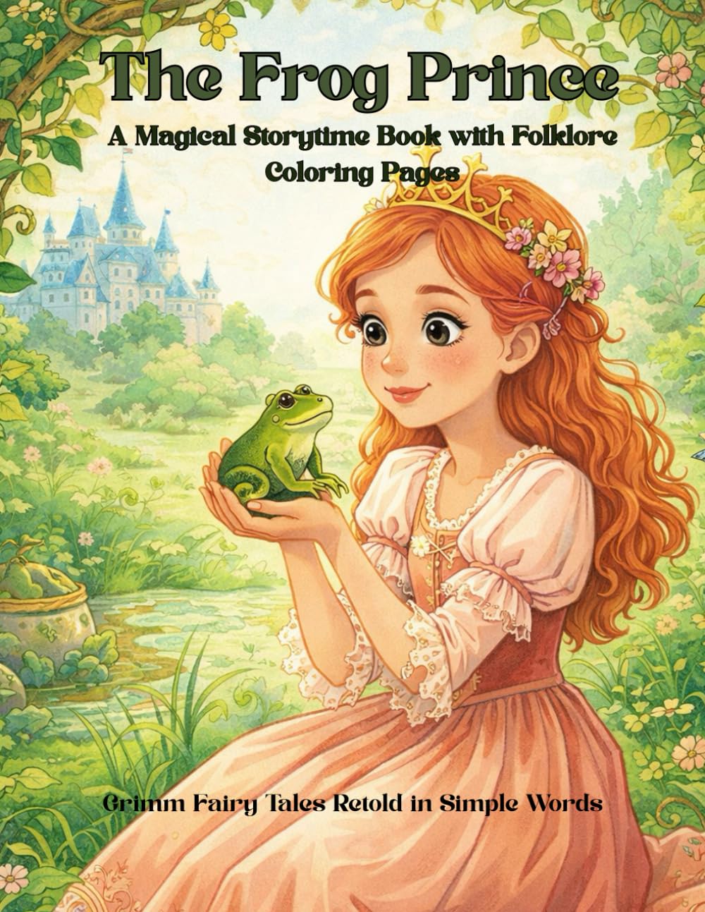 The Frog Prince: Grimm Fairy Tales Retold in Simple Words | A Magical Storytime Book with Folklore Coloring Pages (Wonder Tales; Classic Storytime Series)