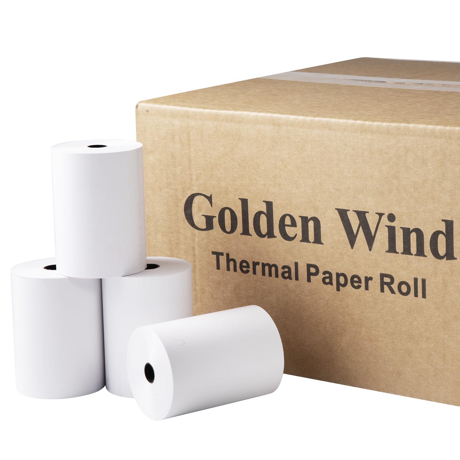 Papel térmico, papel térmico de 2 1/4 pulgadas x 165 pies, papel de caja registradora y papel de recibos POS, calidad premium de 55 g/m², se adapta a todos los terminales de tarjetas de crédito, sin