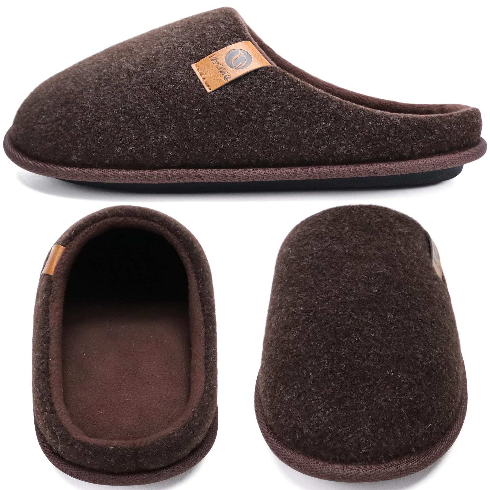 ONCAI Pantofole da Uomo Invernali, Comoda Memory Foam Calde Scarpe da Casa in Lana Con Suola Antiscivolo Taglia 40-49 EU