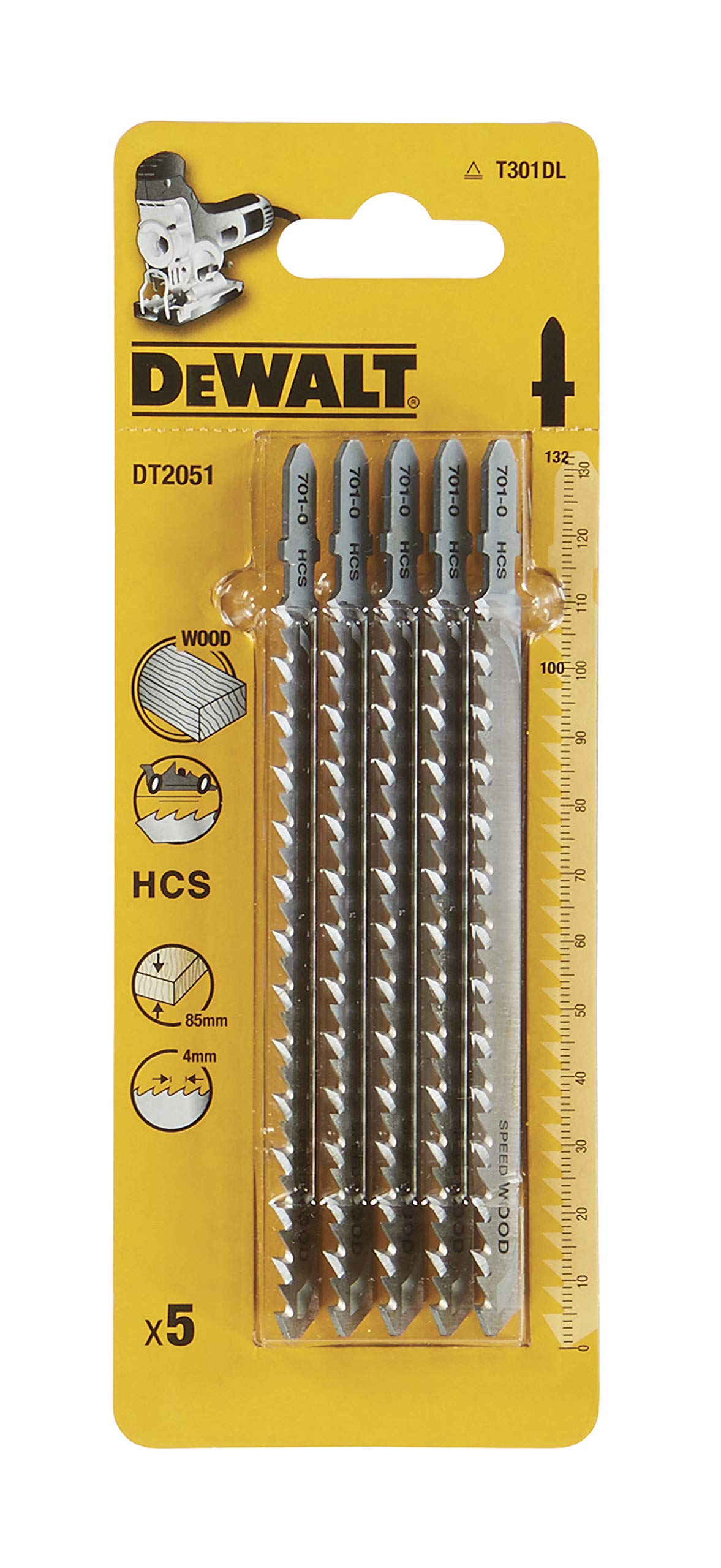 DEWALT Wytrzymały Brzeszczot calar hcs 132mm dla profesjonalistów i majsterkowiczów do pracy profesjonalnej 132mm