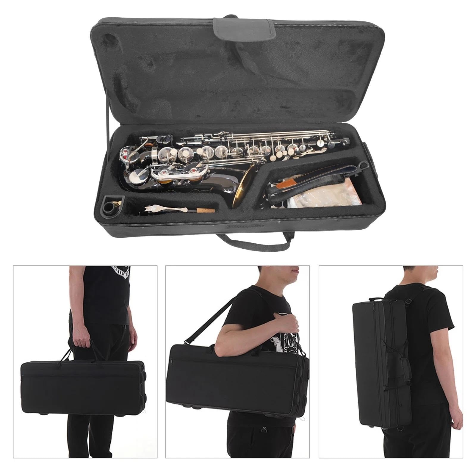 Saxofón Principiante Saxofón Alto En Mi Bemol Con Llaves De Nácar Grabado Bolsa De Transporte Guantes Paño Y Juego De Accesorios Para Instrumentos De Viento Metal