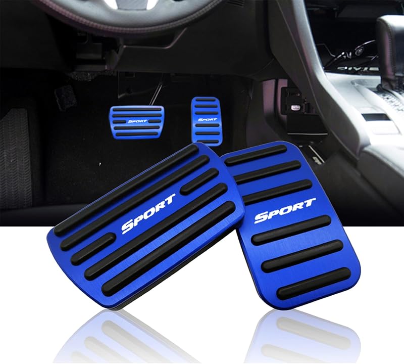 Kit de capas de pedal de freio e acelerador em alumínio azul NYZAUTO para Honda, transmissão automática