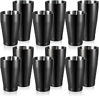 Vista 11 de Lallisa Juego de 10 cocteleras profesionales Boston de acero inoxidable, mezclador de bebidas, herramientas básicas, batidor de metal