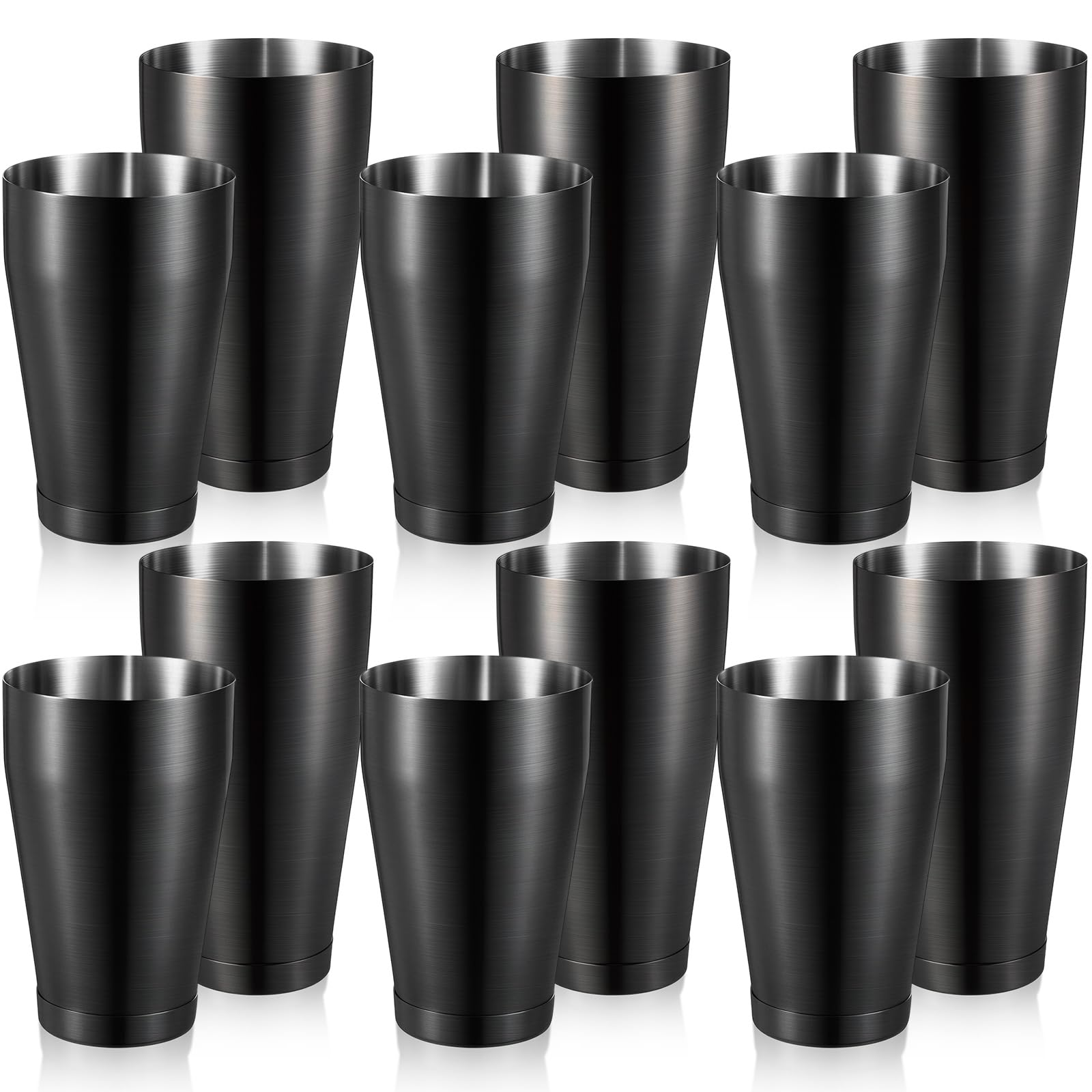 Lallisa 10 Pieces Stainless Steel Cocktail Shaker Boston Set, Matte Black