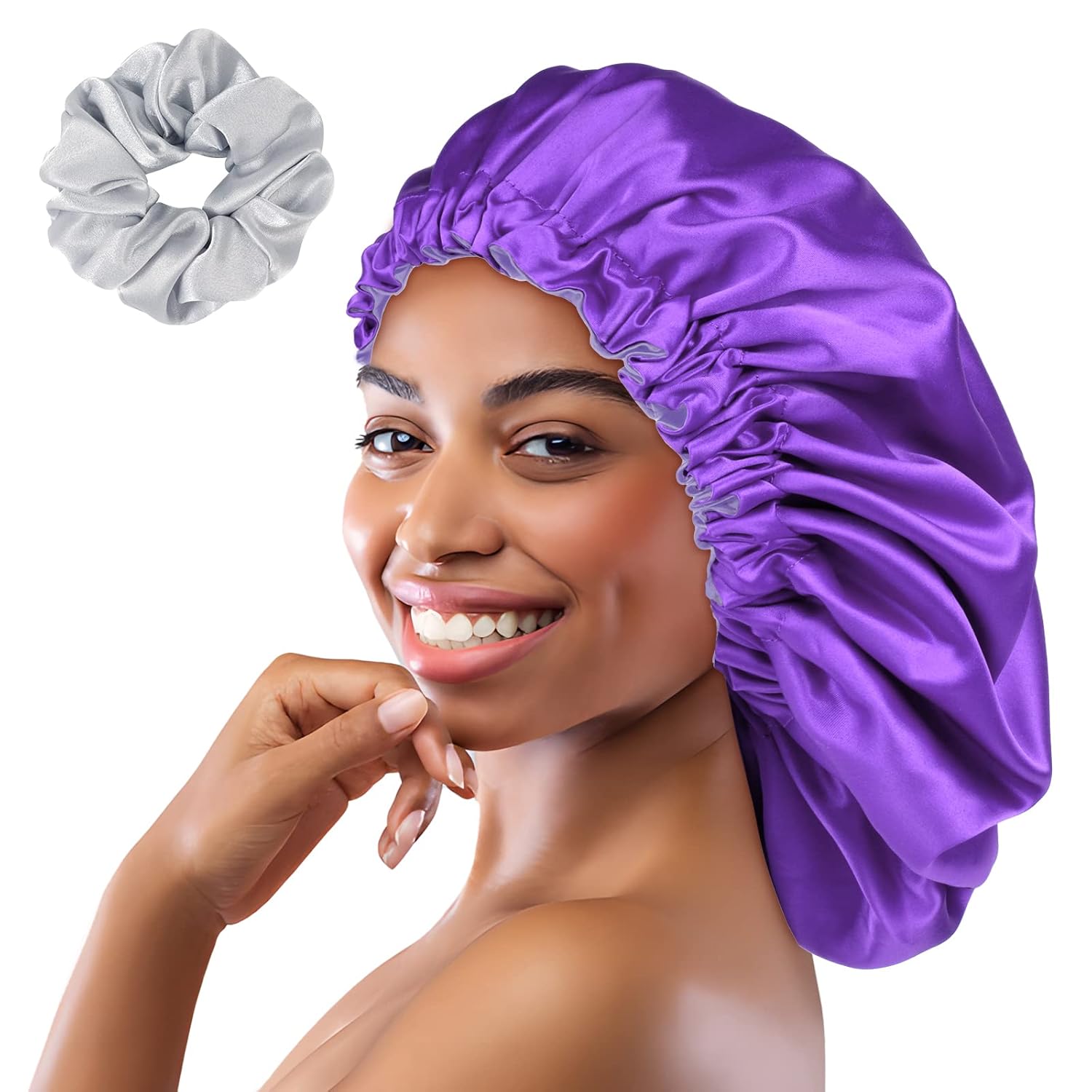 Fittia Silk Satin Long Hair for Sleeping, Double