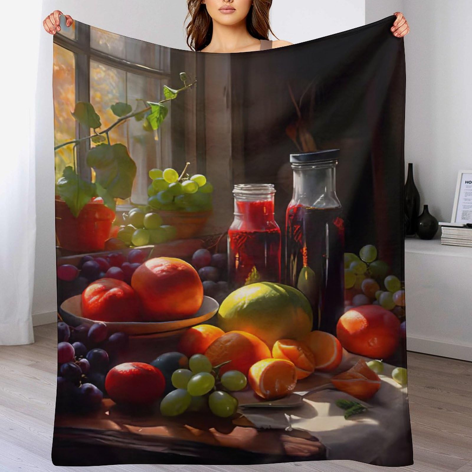Couverture douce aux fruits 100x130cm pour des soirées cocooning sur votre canapé