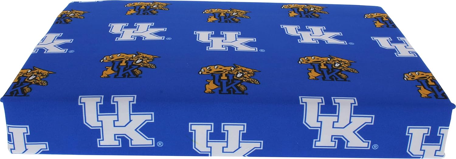 Everything Comfy Kentucky Wildcats Queen Sized 4 Piece Sheet Set, Team Color Background, 1 Flat Sheet, 1 Fitted Sheet, 2 Pillowcases