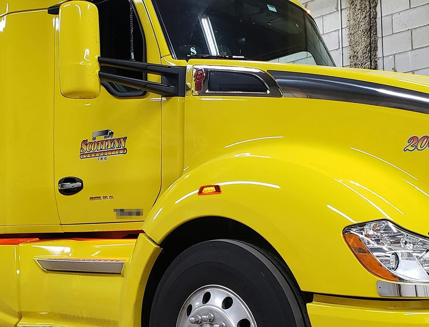 iJDMTOY Amber Lens Super Bright Amber Full LED Front Wheel Fender Side Marker Lights Compatible With Kenworth T680 T700 T880, Peterbilt 567 Semi-Truck