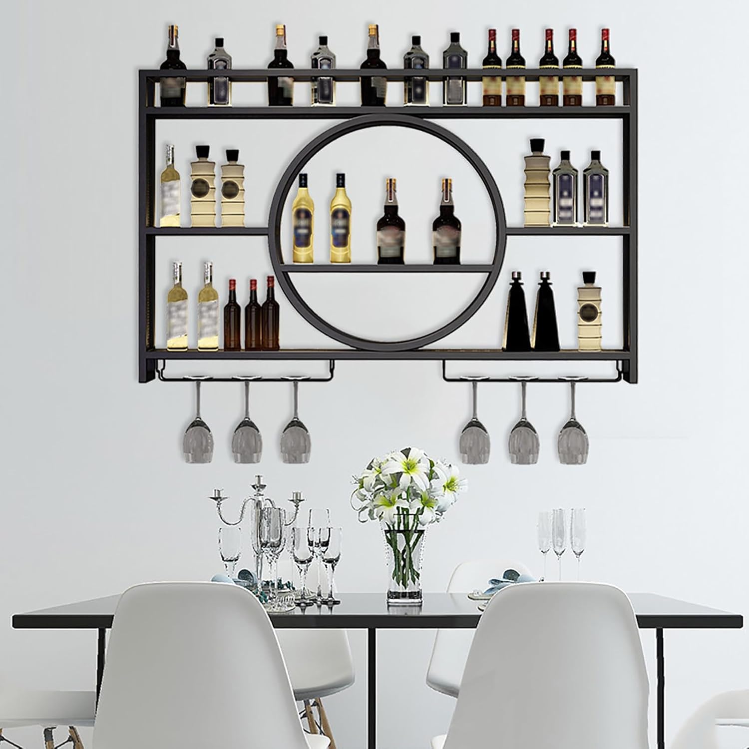 Porte-verres à pinte pour étagère et casier à vin monté en laiton mural