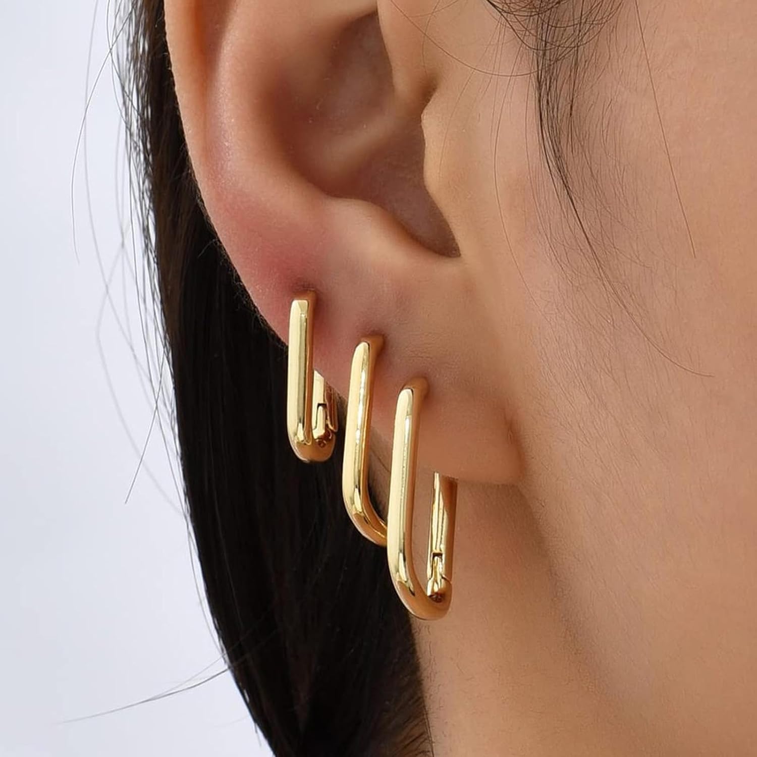 Star Hoop Earrings Small Y2k Pentagram Huggie Set for Women image 2