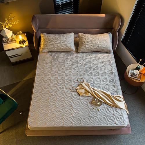 Miniatura 7 de Protector de colchón, ligero, lavable, funda acolchada para colchones Queen, 59 x 79 pulgadas (3 piezas)