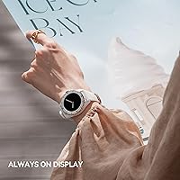 Vista 6 de KAVVO Oyster - Mini reloj inteligente Bluetooth de 1.1 pulgadas para mujer, pantalla AMOLED siempre encendida, bisel giratorio, rastreador de blanco