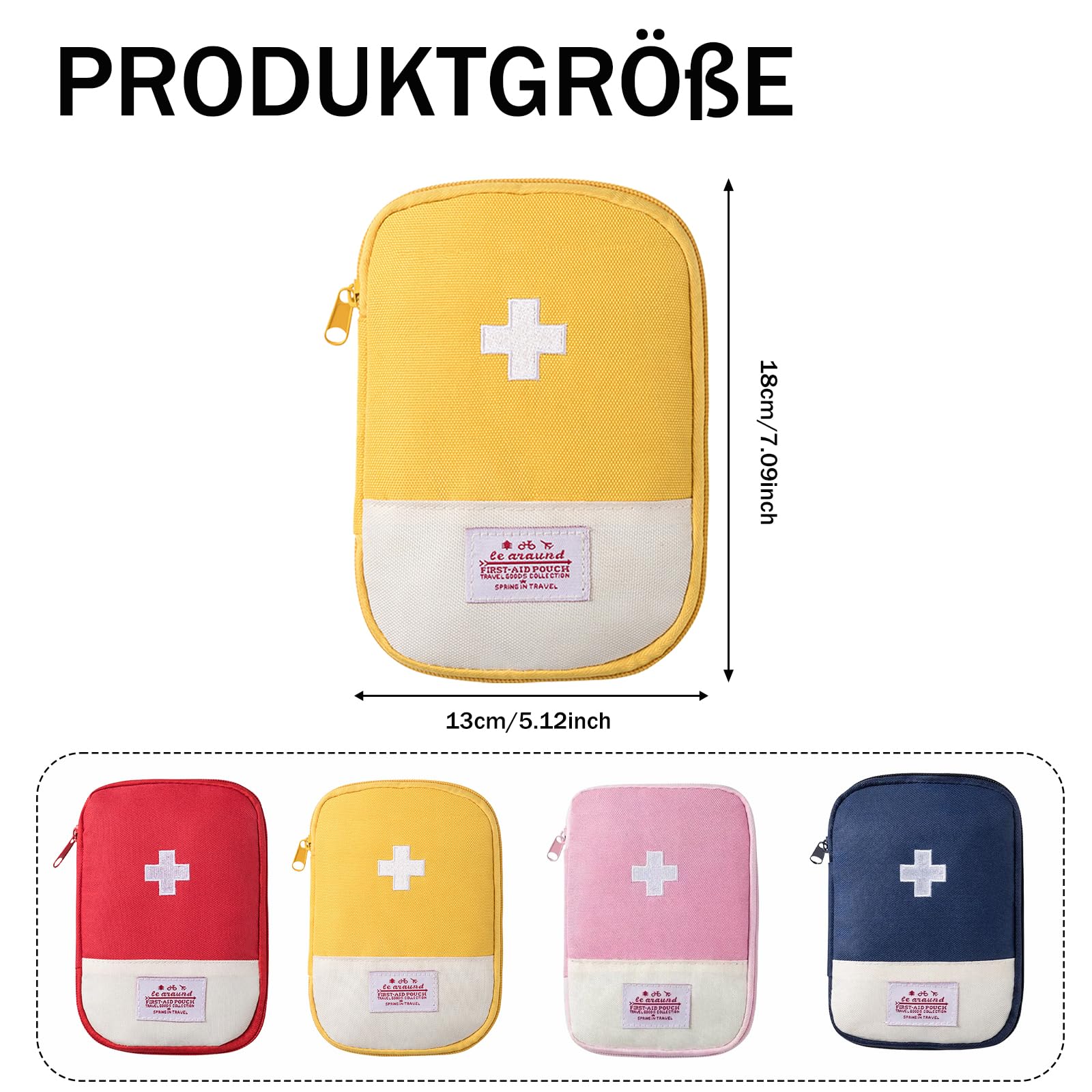 Torba na lekarstwa, 4 sztuki, podróżna torba na apteczkę, mini zestaw pierwszej pomocy, przenośna torba pierwszej pomocy, pusta torba podróżna, do szkoły, na podróż
