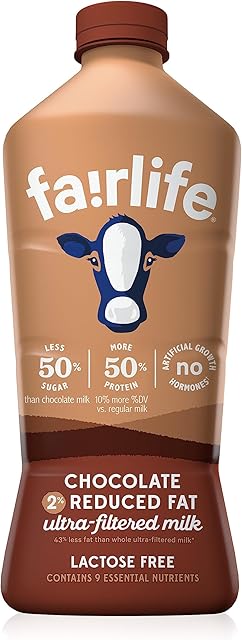Fairlife 2% Reduced Fat Ultra Filtered Milk, Lactose Free, Chocolate, 52 Fl Oz