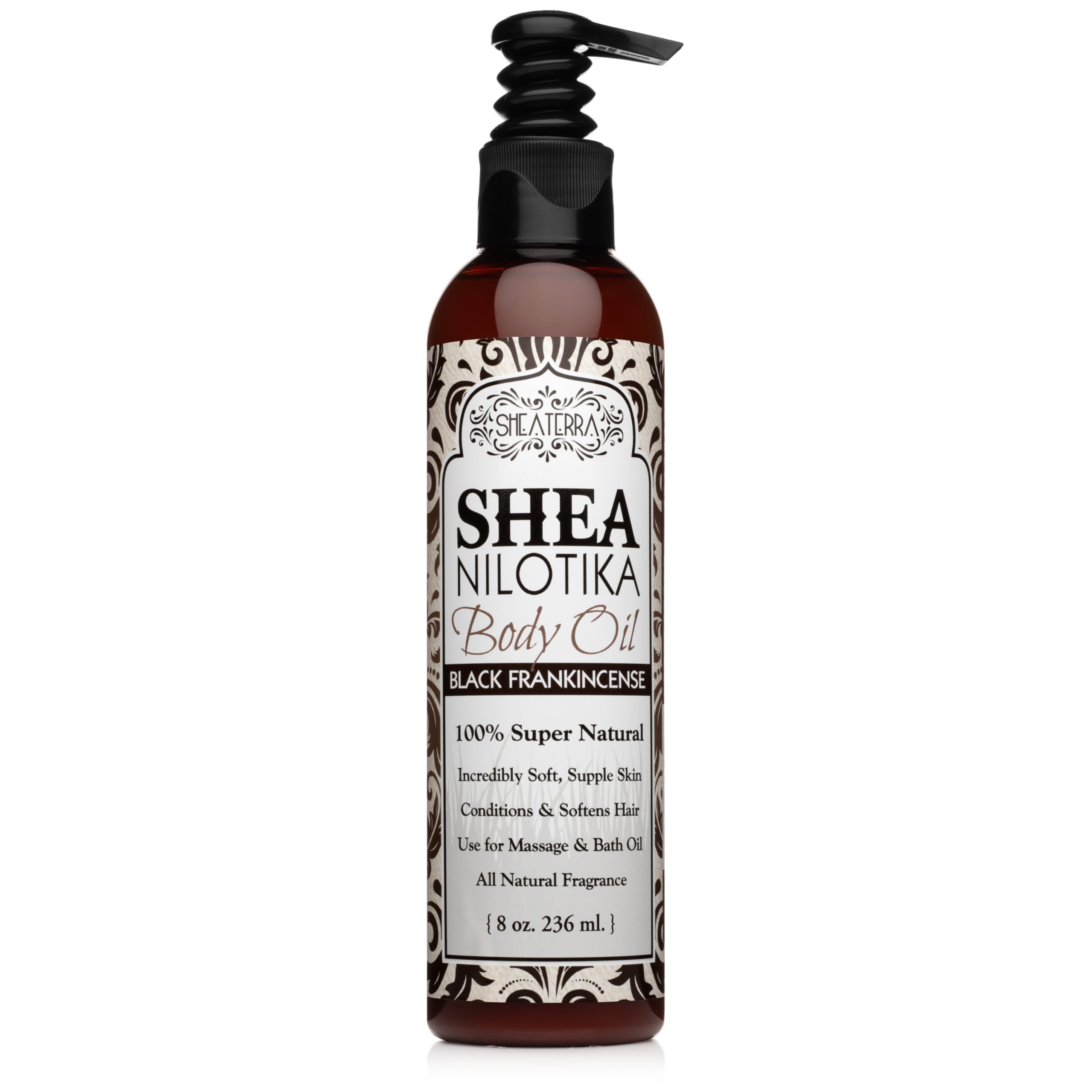 Shea Terra Organics Shea Nilotik? Oil Scented With Dakara Frankincense |Natural Daily Skin Moisturizer & Conditioner - 8 oz