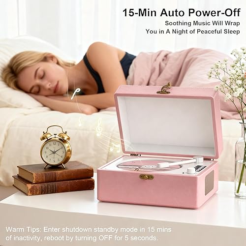 Miniatura 7 de Reproductor de CD portátil con Bluetooth para el hogar con altavoces integrados, diseño de escritorio compacto, USB, AUX, conector para auriculares,