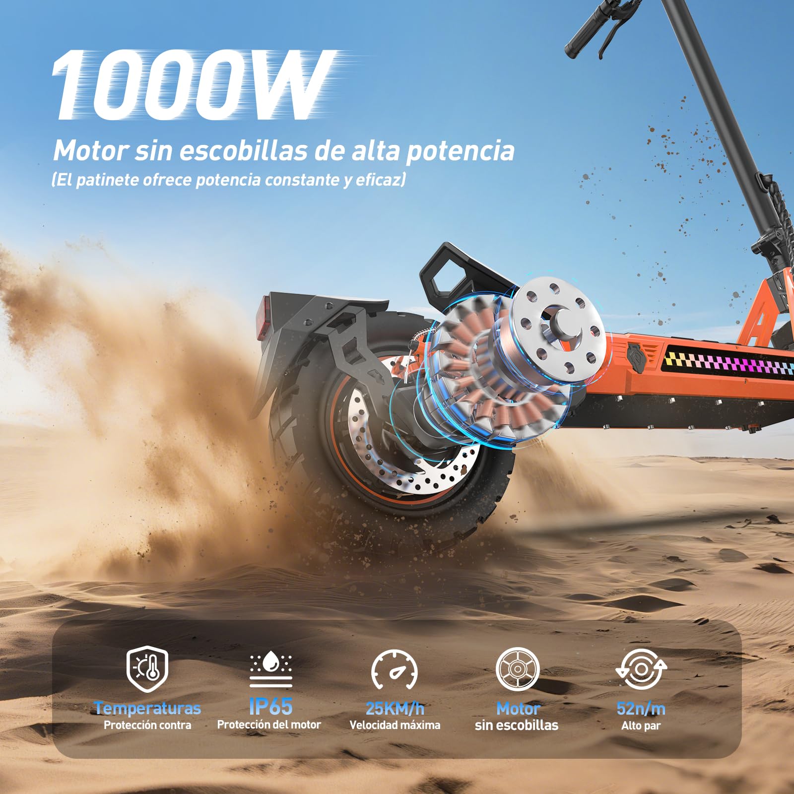 VELOFLOW Patinete eléctrico para Adultos, batería 23,4 Ah (autonomía 85 km), amortiguadores hidráulicos de Brazo (Delantero/Trasero), propulsión Doble + 2 Motores, Neumáticos 12", inclinación 35° — view 2