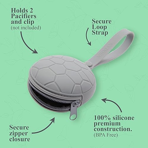Miniatura 3 de Ninni Co. Funda para chupete  Soporte para chupete recién nacido sin BPA  Bolsa de silicona para chupetes de bebé de viaje  Estuche de