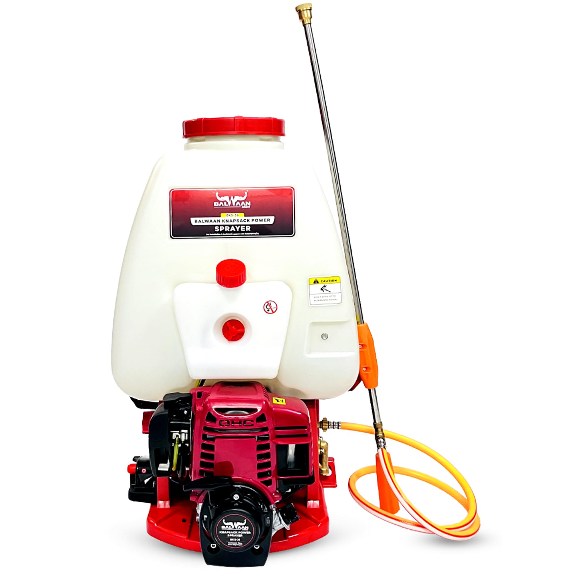 BALWAAN Krishi BKS-35 Knapsack Power Sprayer 35CC 4 Stroke | High Pressure Agricultural Back Pack Sprayer, Commercial Spray Sanitization, Free 3 Head Nozzels, Hose Pipe Gun & 500ml Engine Oil-image-5