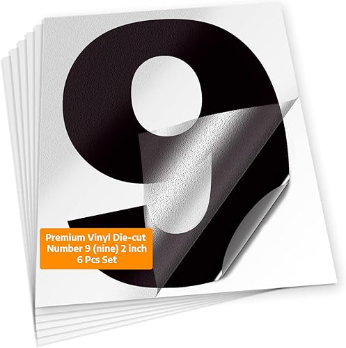 Vista 37 de iSYFIX Calcomanías de vinilo negro número 4 (cuatro) - 6 paquetes de 10 pulgadas autoadhesivas - Calcomanía troquelada y preespaciada para buzón, 4